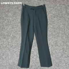 LOWRYS FARM グリーン フレアスラックス サイドポケット付き Sサイズ