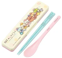 スケーター(Skater) 箸 スプーン コンビセット 18cm 抗菌加工 お弁当 大人用 シリコンクッション付きで音がならない 日本製 映画 すみっコぐらし 3 CCS3SAAG-A 