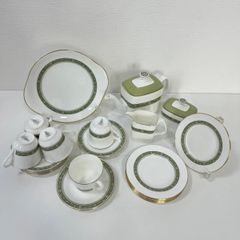 ROYAL DOULTON 　ロイヤル　ドルトン　RONDELAY　ロンドレー　ティーポット　シュガーポット　ミルクピッチャー　大皿　カップ＆ソーサー　プレート　セット　[お96]