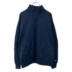 Champion ハーフジップ 無地 スウェット トレーナー XL ブラック チャンピオン 裏起毛ハイネック 古着卸 アメリカ仕入 a709-5796