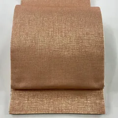 【美品】 袋帯 秀品 幾何学 箔 ピンク 全通 正絹 【中古】