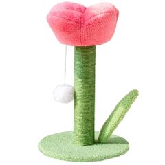 新品 moin moin 猫 爪とぎ チューリップ ピンク 高さ40×直径25cm 花 フラワー スクラッチポール タワー 可愛い インテリア 天然 麻 自然素材 安定 頑丈 長持ち 縦型 縦置き 組み立て簡単 運動不足 ストレス解消 2410cscr3