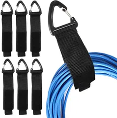 Haojiaho 延長コード 収納ベルト マジック式 ケーブル結束バンド 収納ストラップ 壁掛け用の三角形のバックル付き 6個セットSm 2.5x30cm( 6(2.5x30cm))