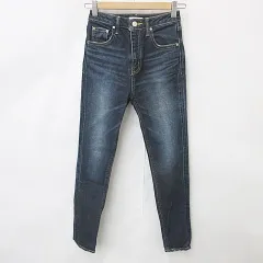 スライ SLY デニム ジーンズ パンツ ユーズド加工 ダメージ スキニー スリム ストレッチ 無地 綿 コットン 紺 茶 インディゴ シルバー ネイビー ブラウン 24