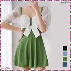 送料無料 水着 体型カバー リボン ワンピース水着 レディース 水着セット ビーチファッション 韓国風セクシー水着 シースルー袖 スイムウエア プール遊び 海水浴場リゾート ショートパンツ付き 水着2点セット人気 可愛い水着 20代