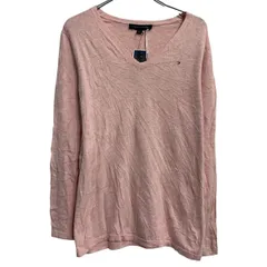 TOMMY HILFIGER コットンニット セーター レディース L ピンク トミーヒルフィガー プルオーバー タグ付き 古着卸 アメリカ仕入 a701-7051