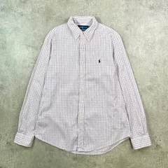 90年代 Ralph Lauren ラルフローレン CUSTOM FIT チェックシャツ メンズL相当 