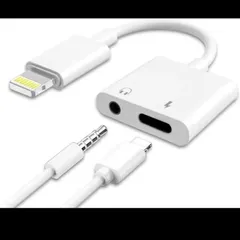 iPhoneアダプタ 変換ケーブル Lightning 3.5mmイヤホン 充電