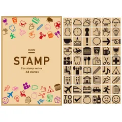 【迅速発送】スタンプ 手帳 かわいい はんこ 木製 ゴム印 54個 セット アイコン 日本製 エコ 素材 スケジュール 天気 歯 予定 おしゃれ 付箋 食べ物 趣味 日程 リスト 印 マーク