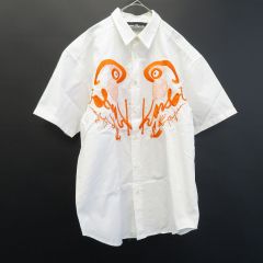 カンサイヤマモト KANSAIYAMAMOTO ヴィンテージ シャツ ブラウス 半袖 刺繍 ロゴ 854129i