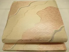 平和屋着物◎佐賀錦　両面　六通柄袋帯　道長菱文　金糸　正絹　逸品　DAAL3387qp