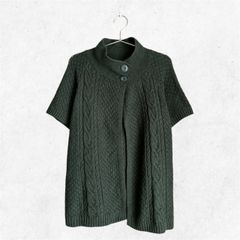 Kint vest：ニットベルト　ハイネック　グリーン　春服　古着　ヴィンテージ　ユーズド　vintage　used　レディース　メンズ　ヨーロッパ　アメリカ　XLサイズ