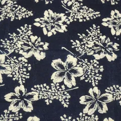 アンティーク　木綿　型染　中型　ハギレ　1巾　桜　古布【231668】