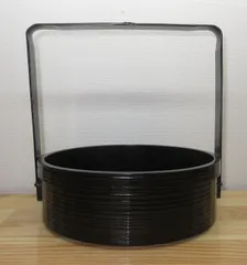 茶道具 水指 一閑 漆桶 うるし桶 塗師 新山閑斎 新品未使用 美品】 新山閑斎 漆桶 建水 お茶道具 在銘 閑斎作 共箱あり