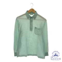 【訳アリ】Arnold Palmer アーノルドパーマー トップス ポロシャツ ポケット付き レトロ 長袖 レディース 大きいサイズ 緑 ボーダー L 901-11145 送料無料 古着