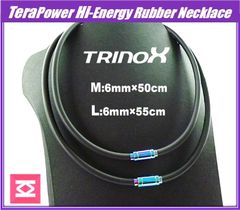 TRINOX テラパワーラバーネックレス 6mm 【Bタイプ】  サイズ：M 50cm  L 55cm    テラヘルツシール付き