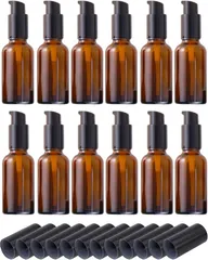 Chocople ポンプボトル 遮光瓶 プッシュボトル 詰め替えボトル 容器 オイル 乳液(12本セット,  5ml)