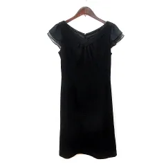 ロペ ROPE ワンピース ひざ丈 半袖 切替 ウール 7AR 黒 ブラック /MN ■MOのサムネイル