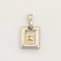 【美品】Clio blue　ネックレストップ　スクエア　SILVER　K18×シルバー925