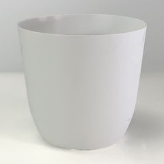 プラ鉢 3号 スタンダード丸鉢リーフ模様 ホワイト 3.5TKM 幅9.2cm×高さ8.5cm 