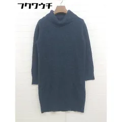 ◇ URBAN RESEARCH DOORS アーバン リサーチ タートルネック 長袖 ミニ ニット ワンピース サイズONE ネイビー レディース  【中古】 【1111190003319】