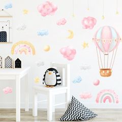 ウォールステッカー かわいい 子供部屋 誕生日 子供 星 月 女の子 壁紙 シール ピンク 黄色 青 月見 トイレ キッチン 賃貸 知育 インテリア 小さい お風呂 ステッカー 子ども 玄関 階段 はがせる 幼児 ベビー 大きい 雲 気球 バルーン 壁 店舗