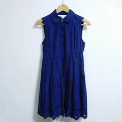 #snc ダイアンフォンファステンバーグ DVF チュニック 0 紺 ノースーリーブ 花柄 刺繍 カットワークレディース [795536]