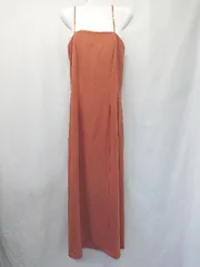 ◇ ⊂ Hey life store シンプル 無地 バックスリット ロング キャミソールワンピース サイズF ブラウン系 レディース E  【1507160014483】のサムネイル