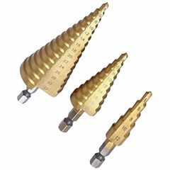 ステップドリル チタン コーティング 3本セット まとめて 色々 スパイラルドリル ドリル刃 刃 穴あけ工具