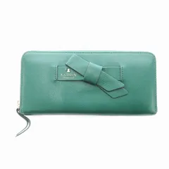 ランバン LANVIN 長財布 ラウンドファスナー リボン レザー ロゴ 緑 /JSのサムネイル