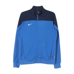 L Nike(ナイキ） 青 バイカラー ドライフィット ジップアップジャケット サッカー COACH(コーチ) ジャージ