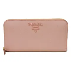 PRADA プラダ ジップアラウンド ウォレット パステル ライトピンク ラウンドファスナー 札入れ 小銭入れ コインケース カードケース ロングジップウォレット ロングウォレット サフィアーノ モノクローム ペタロ 長財布 1ML506 2EBW F0442