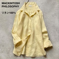 マッキントッシュフィロソフィ リネンシャツ長袖 麻100% 薄紫 M～L相当 