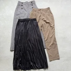 【まとめ売り】【3点セット】OPAQUE.CLIP オペークドットクリップ レディース Mサイズ プリーツロングスカート テーパードパンツ ワイドパンツ チェック柄 マニッシュ エレガント