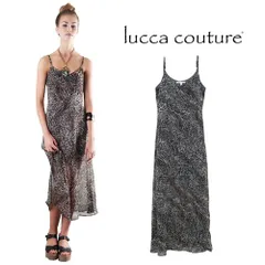 ルッカクチュール lucca couture ワンピース ロングワンピース キャミワンピース マキシワンピース レディース 夏 きれいめ 大きいサイズ キャミソール リゾート おしゃれ シフォン ブランド ヒョウ柄 レオパード柄 アニマル柄 黒 ブラック