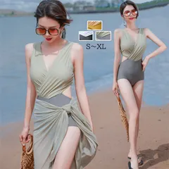 水着 レディース 体型カバー ビキニ バンドゥ ハイネック ワンピース 無地 ロングスカート パレオ ママ 体型カバー セパレート オトナ女子 リゾート 性らしい エレガント タンキニ プール温泉海水浴 露出控えめ水陸両用 春 夏 wuzhenx02