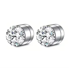 マグネットピアス フェイクピアス シルバー ダイヤ