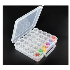 小分けケース透明 ビーズケース30個 小物ケース ビーズ入れ ダイヤモンドアート ケース 小物 銀テープ収納ケース 詰め替え容器 仕切りケース ビーズ収納 DIY アクセサリー 保存用ケース クリーム容器 アクセサリーケース 携帯用