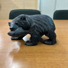 木彫り 熊 置物 咆哮 彫刻 - メルカリ