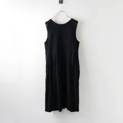 ネストローブ nest Robe ウールタックノースリーブワンピース/ブラック ドレス ロング フレア 【2400014255164】