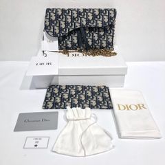 ディオール DIOR サドル Saddle チェーンポーチ スモール オブリーク ジャガード チェーンウォレット ブルー(2100100000001171)