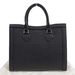 【本物保証】 希少 レア 布袋付 イヴサンローラン YSL エンボスロゴ ハンドバッグ トートバッグ シボレザー ブラック