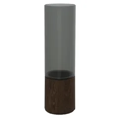 フラワーベース PETシリンダー 直径10cm ポピー名古屋 高さ約25cm 円柱 木製 割れない 花瓶 cool-019 グレー