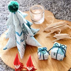 ミナペルホネン ハンドメイド☆端切れ合わせ☆集うツリーのタペストリー♪ mina perhonen - ミナペルホネンハギレクリスマスツリーの通販