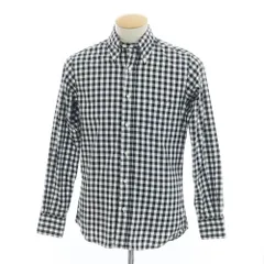 【中古】インディビジュアライズドシャツ INDIVIDUALIZED SHIRTS コットン ギンガムチェック ボタンダウン シャツ ホワイトxブラック【サイズ14 1/2-32】【メンズ】