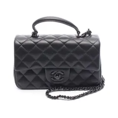 シャネル CHANEL ショルダーバッグ マトラッセ トップハンドル ミニ フラップ AS2431 ブラック ラムスキン（羊革） トップハンドル マトラッセ 2wayチェーンショルダー