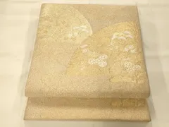 平和屋着物◎綴れ　太鼓柄袋帯　雲取り枝花山文　金銀糸　正絹　逸品　AAAM8555fw