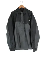 ザノースフェイス THE NORTH FACE ロング スリーブ ヌプシ シャツ 刺繍 ロゴ NR12552 サイズL バイカラー 黒 グレー 国内正規 QQQ