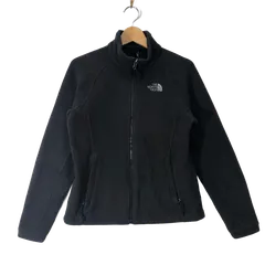 THE NORTH FACE ザノースフェイス フリースジャケット WOMENS レディース ドローコード  ワンポイント刺繡 ELSAVADOR製 S/Pサイズ ブラック
