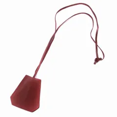 エルメス HERMES クロシェット ネックレス ペンダント □S刻印 レザー 茶 ブラウン /BM ■OHのサムネイル